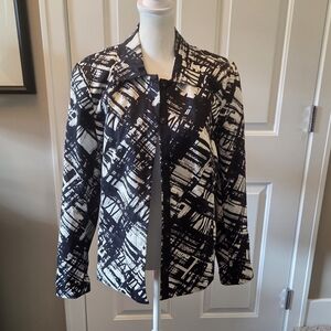 Coldwater Creek Lined Jacket Womens Size 10 Black And White